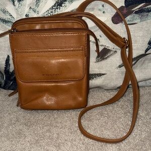 Vintage Fossil Tan Leather Crossbody Bag